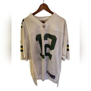 Green Bay Packers Aaron Rodgers #12 Jersey Reebok On Field  White Size Large